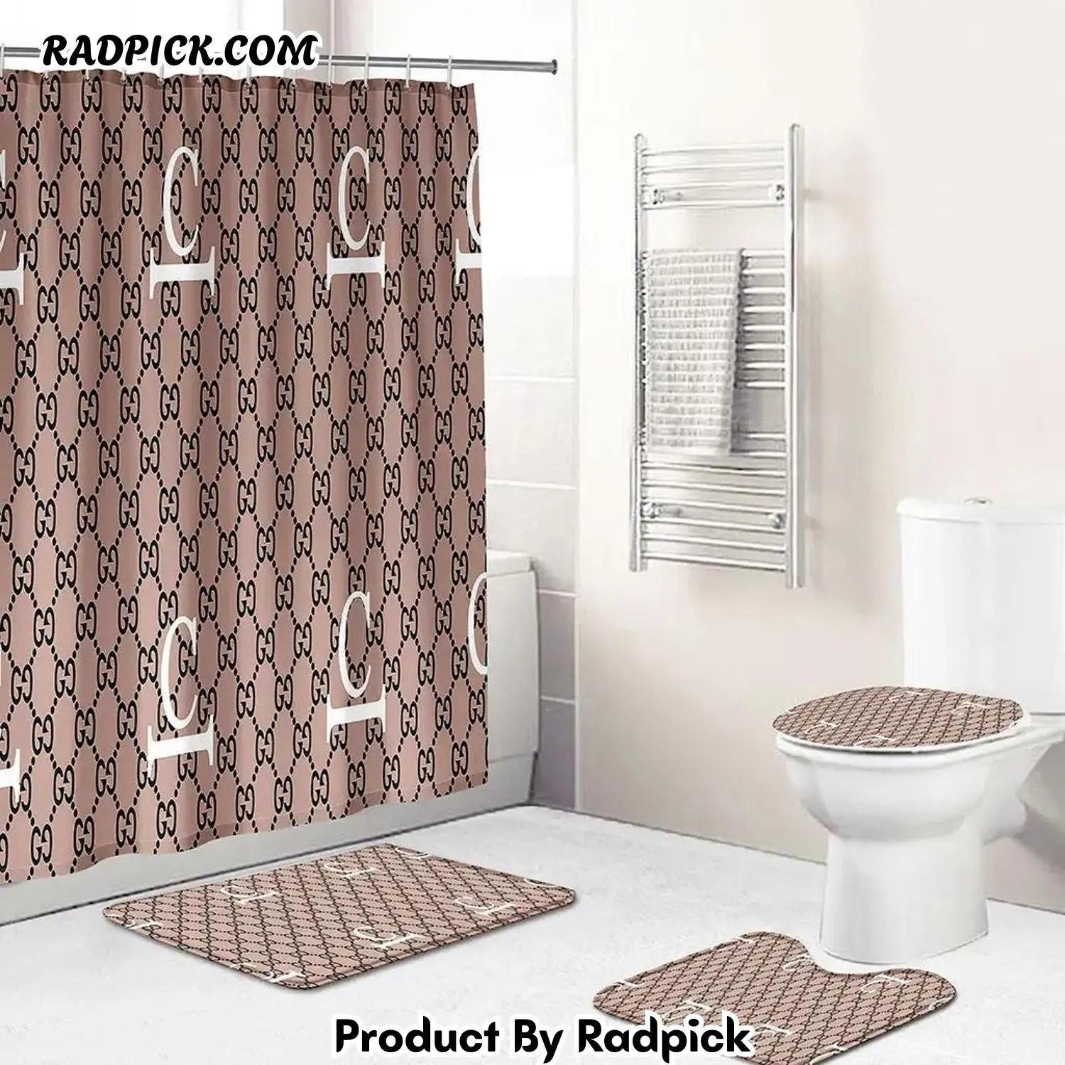 Gucci bathroom set beige white logo full shower curtain 146 bathroom set rp387823